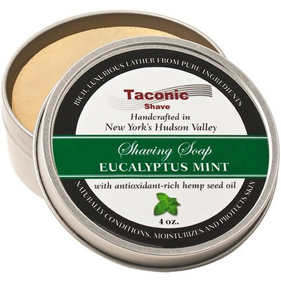 Taconic Shave Barbershop Quality Eucalyptus Mint Shaving Soap with Antioxidant-Rich Hemp Seed Oil