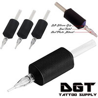14DT 1-1/4 Inch (30mm) Soft Silicone Disposable Tattoo Tubes with Clear Tips 15pcs