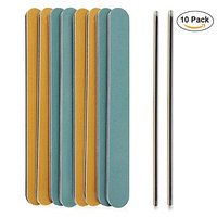 ANLAN Nail Files Washable Double Sided 100 180 Grit 10Pcs Waterproof Nail File