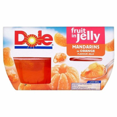 Dole Fruit Gel Bowls Mandarins in Orange Flavour Jelly (4x113g)