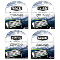 Schick Quattro Refill Razor Blade Cartridges, 4 Cartridges (Pack of 4) + FREE Curad Dazzle Bandages 25 Ct
