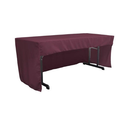 LA Linen TCpop-OB-fit-72x30x30-EggplantP42 1.95 lbs Open Back Polyester Poplin Fitted Tablecloth Eggplant