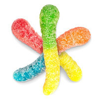 Albanese Assorted Sour Mini Neon Gummi Worms, 5 oz, Gluten Free, Fat Free