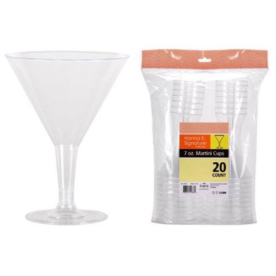 Hanna K Signature 2184824 7 oz Clear Plastic 2-pc Martini - Pack of 24 & 20 per Pack