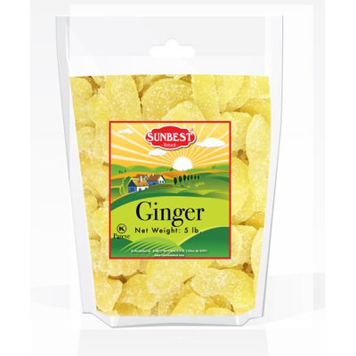 SUNBEST Dried Crystallized Ginger Slices 5 Lbs in Resealable Bag
