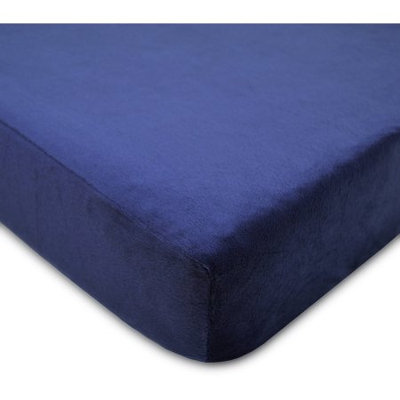 Tl Care Inc TL Care Heavenly Soft Chenille Crib Sheet, Navy