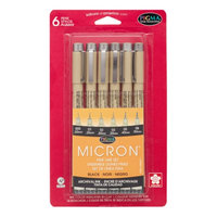 Sakura 30062 6-Piece Pigma Micron Ink Pen Set, Black