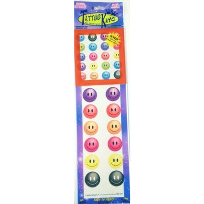 Smiley Face Temporary Tattoos, 18 Large [1