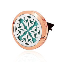 Aromatherapy Car Air Freshener Essential Oil Diffuser Vent Clip Dragonfly Rose Gold Locket