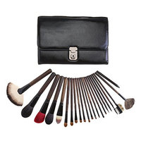 Makeup Brush Set 22 Pcs Cosmetic Brushes for Lip Eyeshadow Foundation Contour Eyebrow PU Leather Case