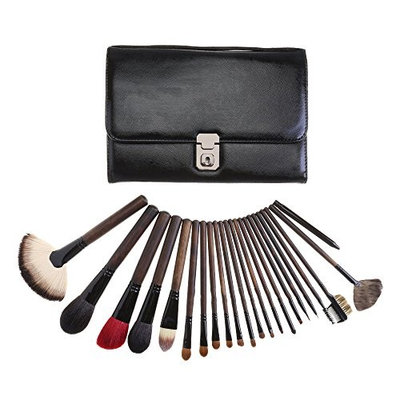 Makeup Brush Set 22 Pcs Cosmetic Brushes for Lip Eyeshadow Foundation Contour Eyebrow PU Leather Case