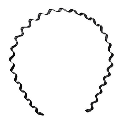 LEFV™ 1Pc Wavy Metal Hairband Hair Hoop Head Band Hairdressing Hairhoop Ornament Decor Headband, Black