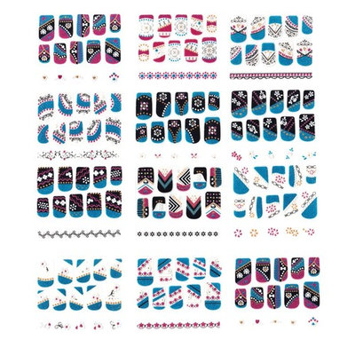 12-pack 3d Nail Art Stickers Decals 3d Glitter Sparkling Nail Art Decal Stickers for Cellphones & Nails