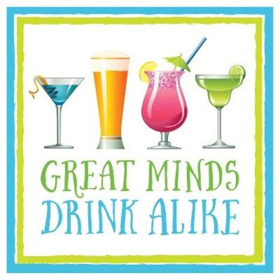 16ct Great Minds Drink Alike Cocktail Beverage Napkins