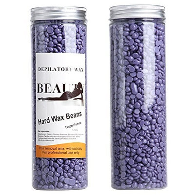 Miss Flora Lavender Hair Removal Depilatory Wax Beads, Full-Body Hard Wax Beans for Women and Men, 400g