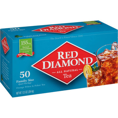 Red Diamond Orange Pekoe & Pekoe Tea Quart Tea Bags Family Size, 50 count, 12.5 oz