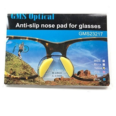 GMS Optical | 2.5mm x 17mm Yellow Adhesive Butterfly Silicone Nose Pads