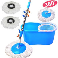 Ktaxon Microfiber Magic Mop with Bucket 2 Heads Rotating 360Easy Floor Mop 4 Color