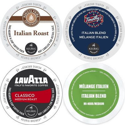 Faro Roasting Houses Italian Roast K-Cup 96 Count Variety Pack-Barista Prima, Lavazza Classico, Timothy's Italian Blend, and Faro Italian Blend