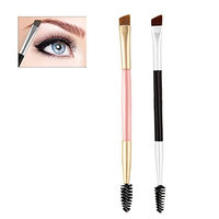 Double Ended Eyebrow Brushes Comb Set Eyebrow Makeup Kit Eyebrow Brush Comb Design Allows for Precision Application of Brow Powders, Waxes and Gels and Evenly Blends Product