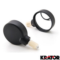 Black Bar End Mirrors Round Convex Mirror 7/8