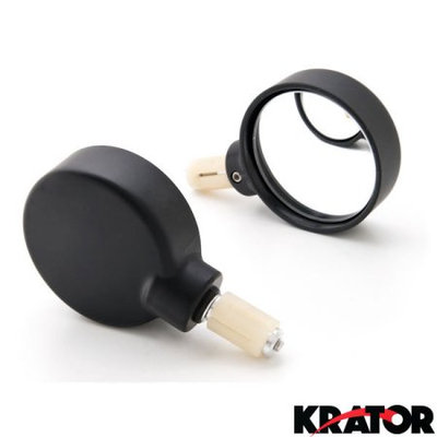 Black Bar End Mirrors Round Convex Mirror 7/8