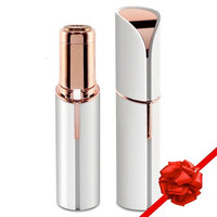 Painless Hair Remover for Women - Remove Hairs on the Upper Lip, Chin, Cheeks, Sideburns - Mini Travel Size 18K Gold-Plated Painless with LED Light