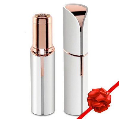Painless Hair Remover for Women - Remove Hairs on the Upper Lip, Chin, Cheeks, Sideburns - Mini Travel Size 18K Gold-Plated Painless with LED Light