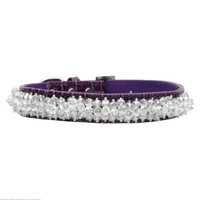 Mirage Pet Products 35-01 SMPR Faux Croc Beaded Collar Purple Small