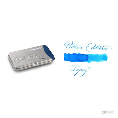 Pk/6 Pelikan Edelstein Fountain Pen Ink Cartridges, Topaz Blue