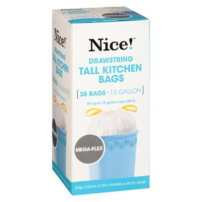 N'ice Nice! Drawstring Flexible Kitchen Trash Bags 13 Gallon 38.0 ea (Pack of 2)