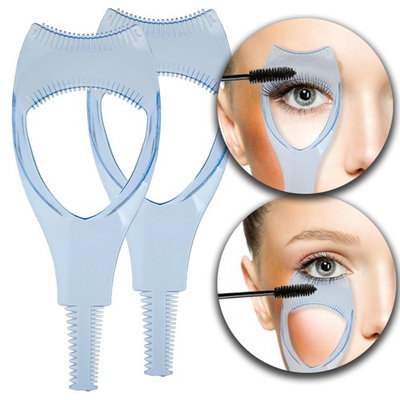 Make Up and Beauty Tools Set Kit of 2pcs Mascara Application Guides Guiding Shields Help Devices Applicators With Eyelashes Eyes Lashes Comb