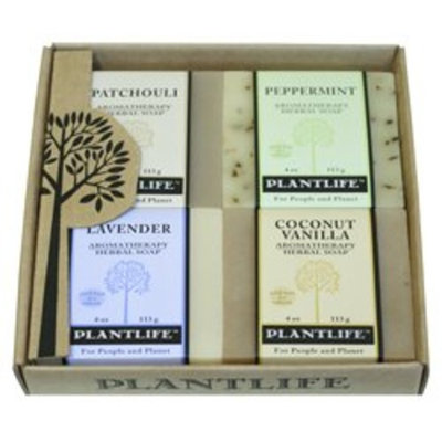 Plantlife Aromatherapy Herbal Soap 4 Pack Combo - Earth Gift Set - Patchouli, Peppermint, Lavender, and Rosemary Tea Tree