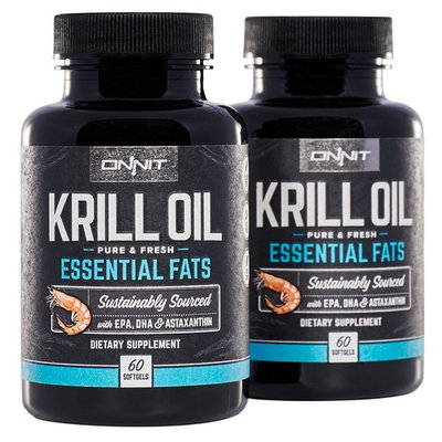 Onnit Krill Oil - 1000mg Extra Strength Antarctic Krill Oil with Omega 3 DHA & EPA, Astaxanthin & Essential Phospholipids (120ct)