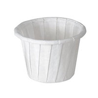 Solo 075-2050 CPC 1 oz Treated Paper Pleated Souffle Portion Cup White - Case of 5000