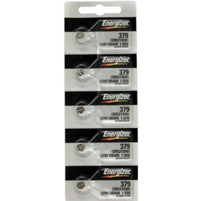 Energizer 379 - SR521 Silver Oxide Button Battery 1.55V - 5 Pack + FREE SHIPPING!