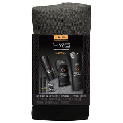 Axe dark temptation gift bag (body spray / body wash / antiperspirant / bonus travel body spray), 4 pieces