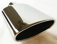 Exhaust Tip 6.0 X 2.25' Outlet 9.0' Long 2.50' Inlet Rolled Oval Angle Polished Stainless Steel WOA6002509-250-SS Wesdon Exhaust Tip