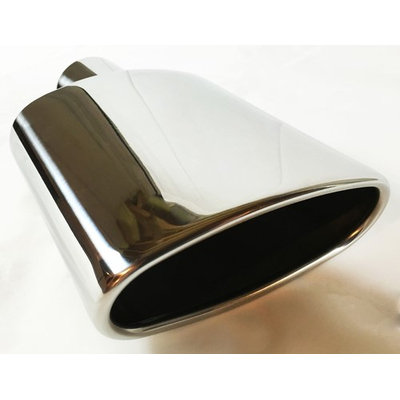 Exhaust Tip 6.0 X 2.25' Outlet 9.0' Long 2.50' Inlet Rolled Oval Angle Polished Stainless Steel WOA6002509-250-SS Wesdon Exhaust Tip