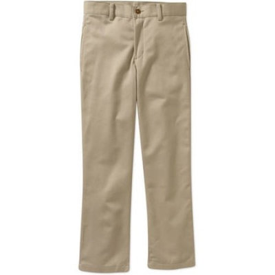 Boys Flat Front Twill Pant With Scotchguard