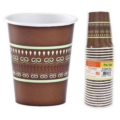 Hanna K Signature 2184906 9 oz Earthtones Paper Hot-Cold Cup - Pack of 36 & 24 per Pack