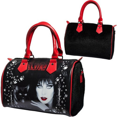 Elvira Black Cat Purse Goth Chic Style Kreepsville Halloween Handbag Faux Fur