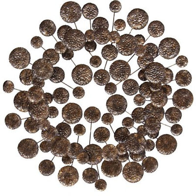 Stratton Home Decor Bronze Cluster Metal Wall Art, Black