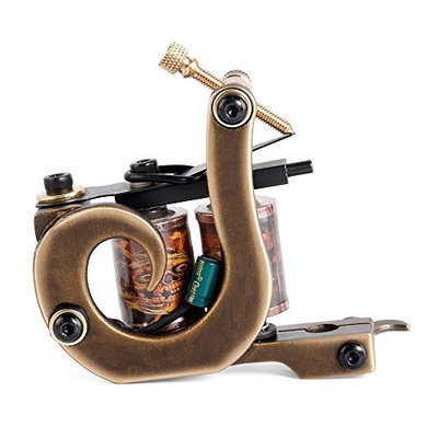 Solong Tattoo Custom Brass Tattoo Machine Gun Handmade 12 Wrap Pure Copper Coils for Shader M207-2
