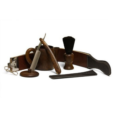 Wood Shaving Set with Leather Strop by Haryali Fashion London