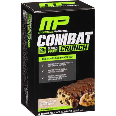 Muscle Pharm Combat Crunch Chocolate Chip Cookie Dough Baked Protein Bars, 4 count, 8.89 oz