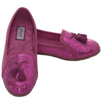 L'Amour Fuchsia Sparkle Tassel Loafer Shoes Girls 11-4