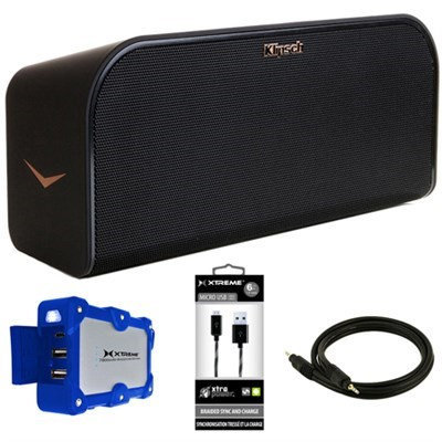 Klipsch KMC3 Wireless Music System with Bluetooth Black w/ Power Bank Bundle