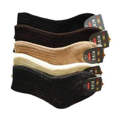Lian LifeStyle Baby's 6 Pairs Pack Fashion Soft Knee High Wool Socks M(15-17cm/5Y-8Y) HR1618 Assorted Boy Color