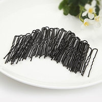 Ragdoll50 Alloy U Hair Pins Hair Grip Clips Kirby Bun Pins, Black, 50Pcs
